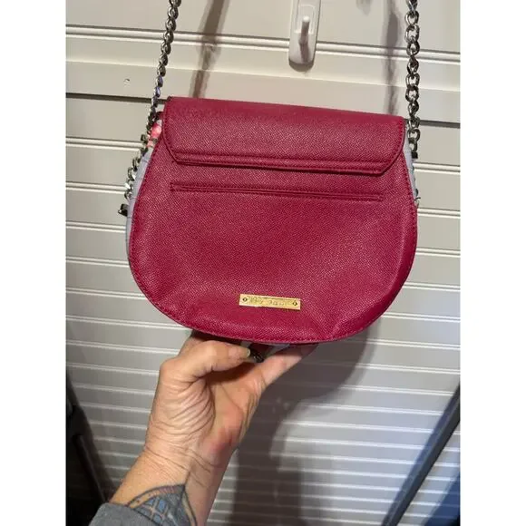 Betsey Johnson Mimi Saddle Crossbody Bag Floral Sides & Lining - Picture 3 of 15